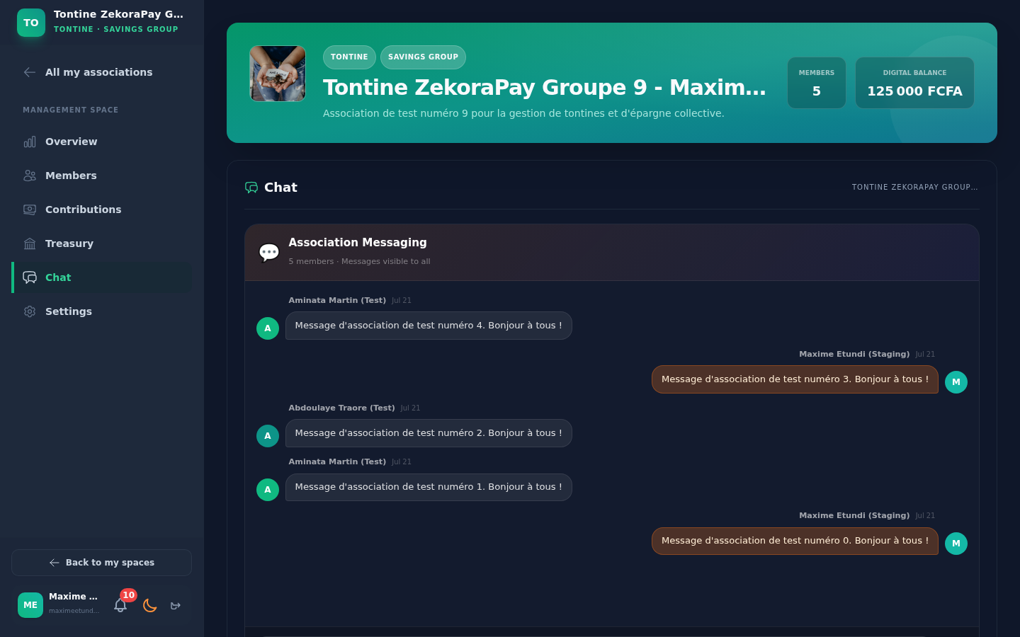 Stage 12 - Association Group Chat