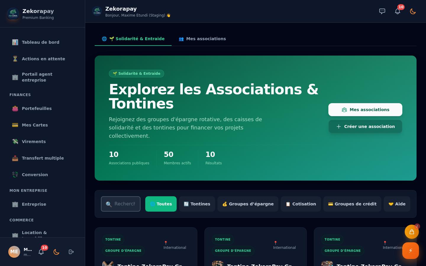 Explorateur associations
